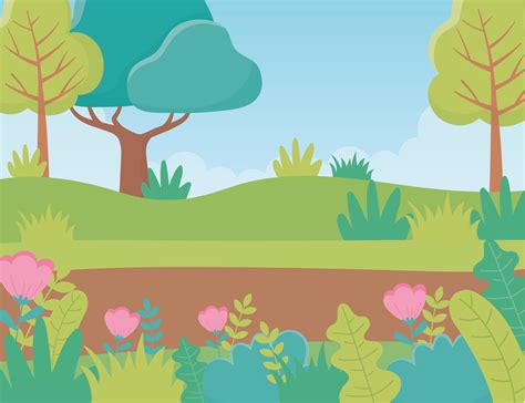 Cartoon landscape background 1436308 Vector Art at Vecteezy