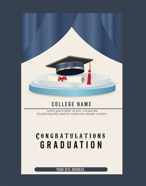 colorful graduation invitation template with flat design 20801989 ...