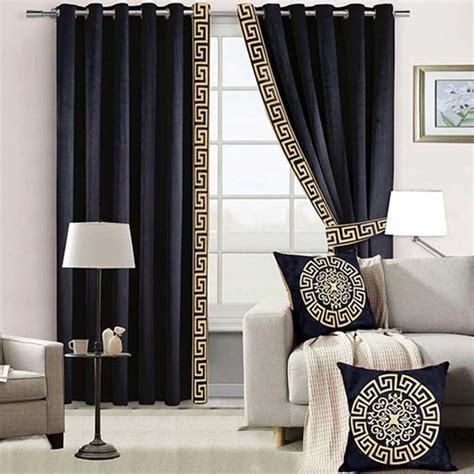 Black Luxury Velvet Curtains ( Set of 2 Pcs & Belts ) for Sale 2024