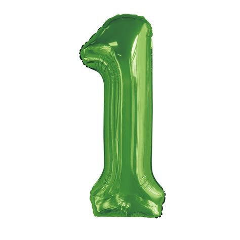 Number 1 Lime Green Foil Balloon 86cm - Party Savers