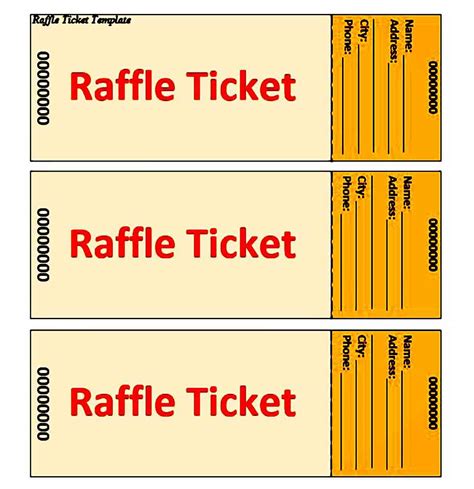 Raffle Ticket Template Printable Doctemplates | SexiezPicz Web Porn