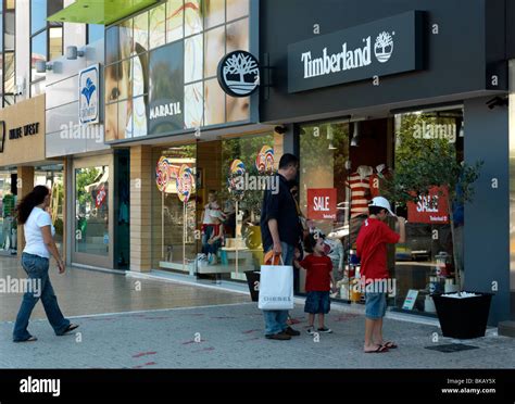 Glyfada Athens Greece Father And Sons Shopping Looking At Timberland ...