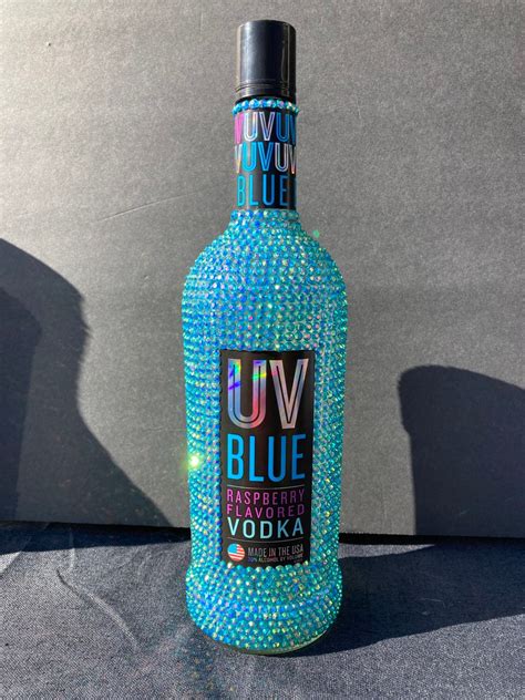 UV Blue Vodka Blinged Out Bottle - Etsy