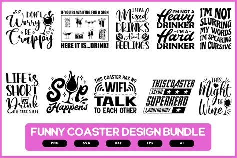 Funny Coaster Sayings Design Bundle Funny Coaster Design Funny Coasters ...