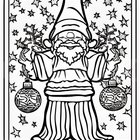 Christmas Gnomes Coloring Pages · Creative Fabrica