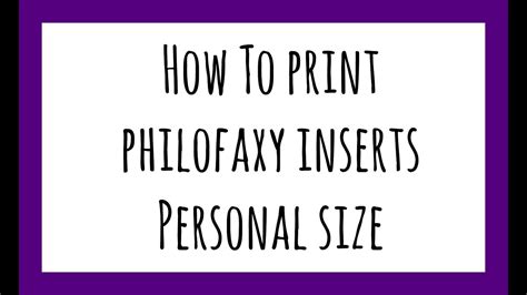 Tuesday Tip: How To Print Philofaxy Inserts - Personal Size Planner ...