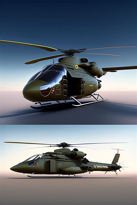 Lexica - Futuristic military cargo helicopter concept art