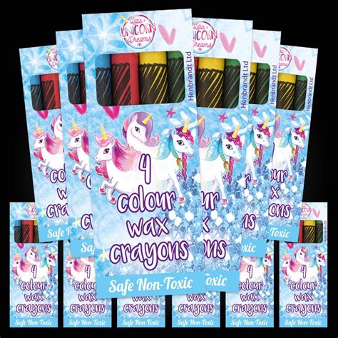 Unicorn Coloured Wax Crayons (12 pack)