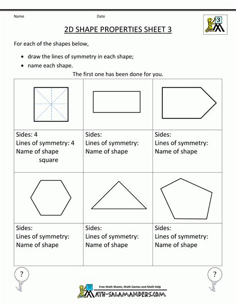 2D Shapes Worksheets 2Nd Grade | Polygon Shapes Printable Worksheets ...