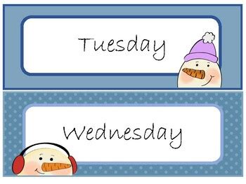 Snowman Calendar for January by Chartman Designs | TPT