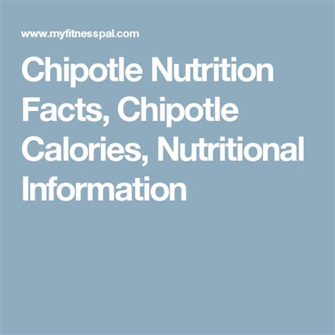 Chipotle Nutrition Facts, Chipotle Calories, Nutritional Information ...