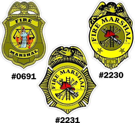 Fire Marshal Badge Reflective decal / sticker