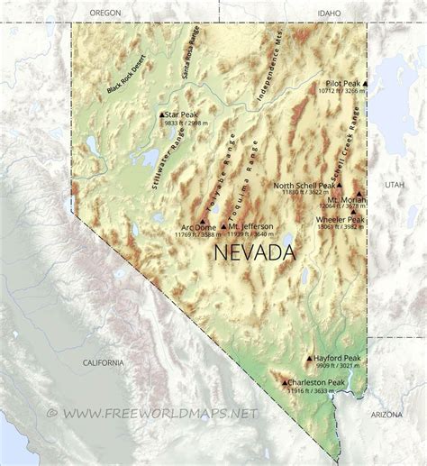 Geographical Map Of Nevada - World Map Wall Sticker