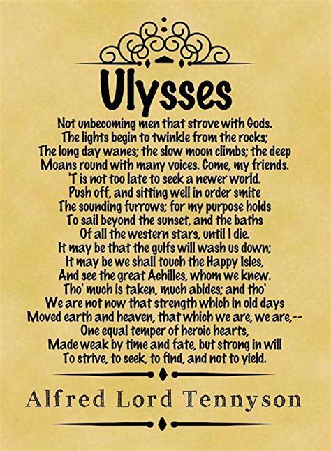 A4 Size Parchment Poster Classic Poem Alfred Lord Tennyson Ulysses Part ...