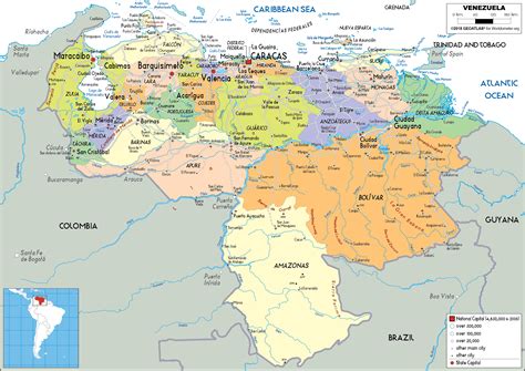 Venezuela Map (Political) - Worldometer