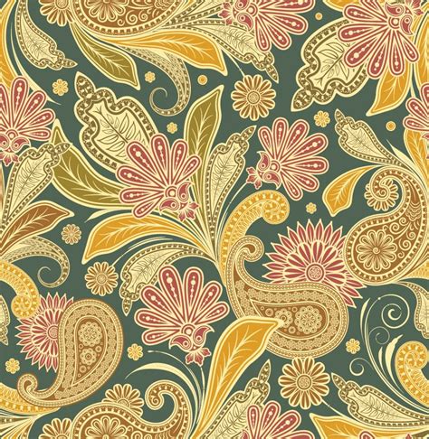 Beautiful Retro Floral Seamless Pattern Vector Download