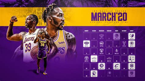 Schedule Wallpaper for the Los Angeles Lakers Regular Season 2019-20 ...