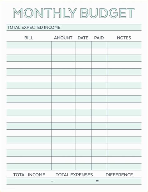 Monthly Bill Spreadsheet Template Free Of Bud Planner Planner Worksheet ...