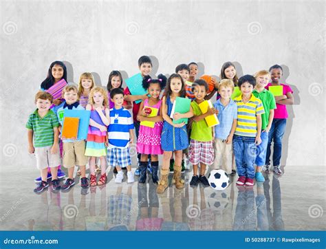 Group Kids Children Diversed Casual Together Global Concept Stock Image ...