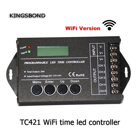 DC12 DC24V TC421 WiFi time programmable led controller dimmer rgb ...