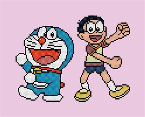 Doraemon Pixel Art Pattern | Doraemon, Pixel art pattern, Pixel art