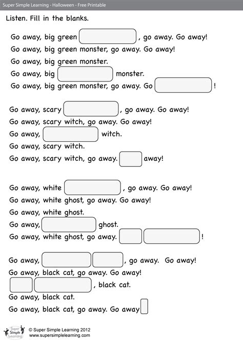 Go Away! Worksheet - Fill In The Blanks - Super Simple