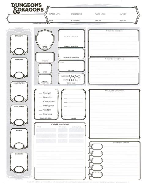 Free Printable Dnd Character Sheets