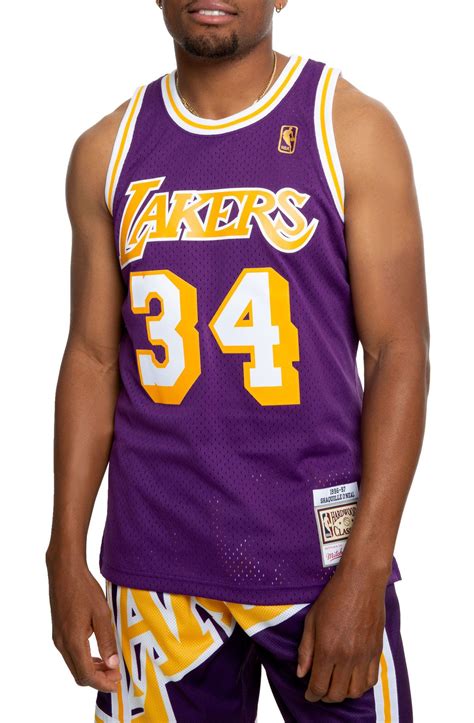 MITCHELL AND NESS Shaquille O'Neal Los Angeles Lakers 1996-97 Road ...