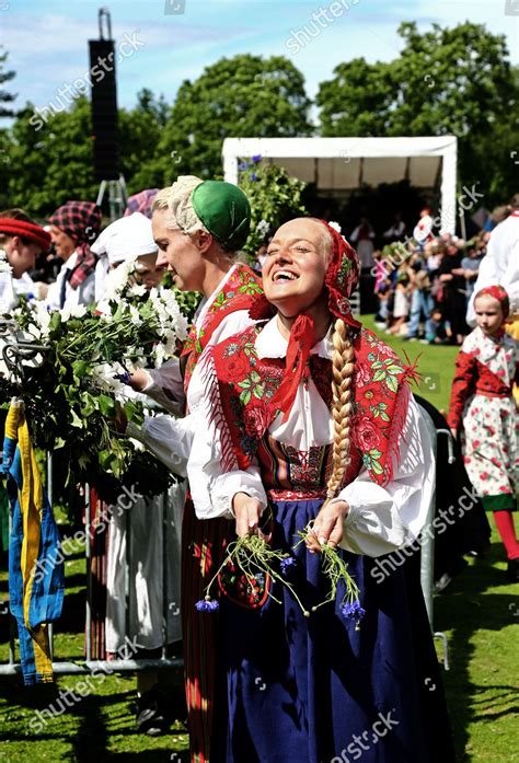 Midsummer Celebration Skansen City Stockholm Sweden Editorial Stock ...