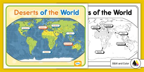 World Deserts Map (teacher made) - Twinkl