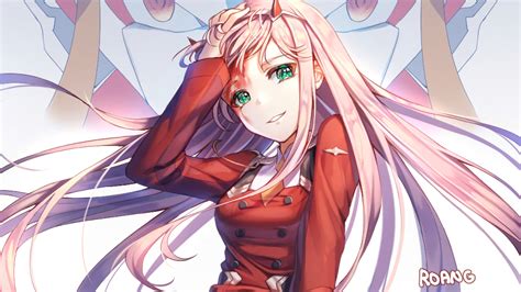 Darling In The FranXX Zero Two Hiro Zero Two With Uncombed Pink Long ...