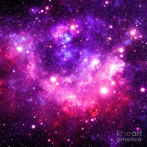 Purple Pink Galaxy Nebula Digital Art by Johari Smith - Pixels