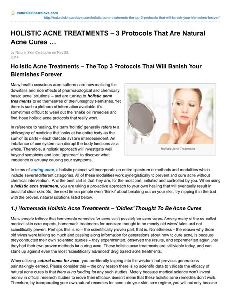 Holistic Acne Treatments - 3 protocols that are natural acne cures (2 ...