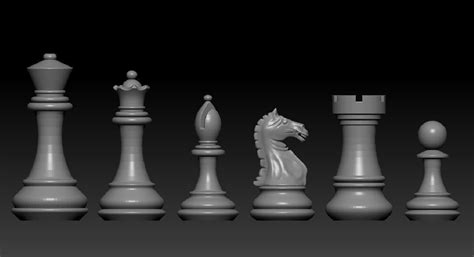 Chess set pieces 3D model 3D printable | CGTrader