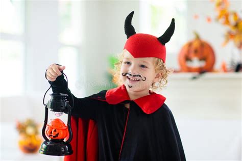 Child in Halloween Costume. Kids Trick or Treat Stock Photo - Image of ...