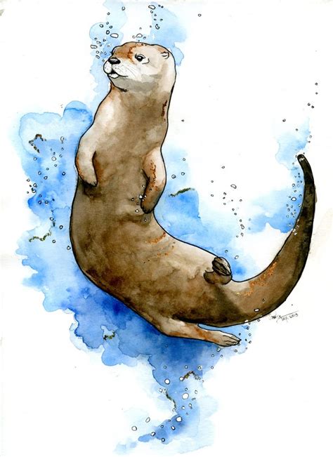 ILLUSTRATION | Otter art, Animal drawings, Otters