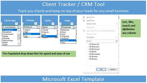 Client Tracker CRM Spreadsheet for Microsoft Excel - MasterBundles