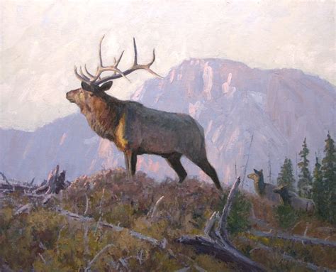 Elk painting by William Alther | Wildlife prints, Wildlife artwork ...