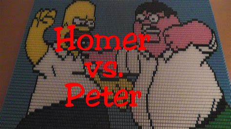 Domino Day 2013 - Homer Simpson vs. Peter Griffin - 9,500 Dominoes ...