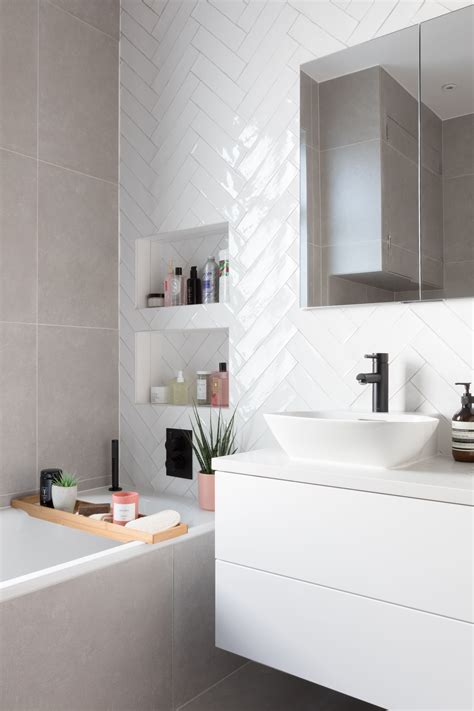 White Glossy Tiles Bathroom