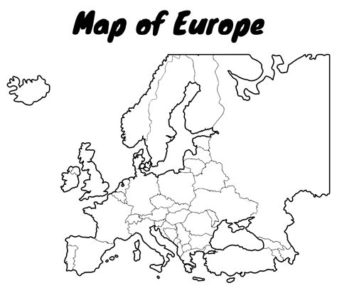 4 Best Images of Black And White Printable Europe Map - Black and White ...