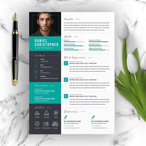 Modern Resume Template, Cover Letter, Word, Mac,a4, CV Template ...