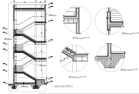 Detail stair plan dwg detail., - Cadbull