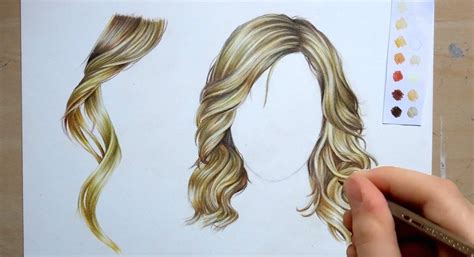 How to draw and colour Hair : pencil tutorial | Realistic hair drawing ...