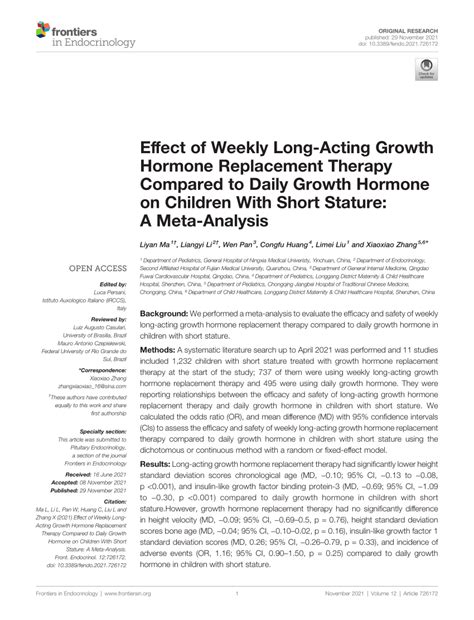 (PDF) Effect of Weekly Long-Acting Growth Hormone Replacement Therapy ...