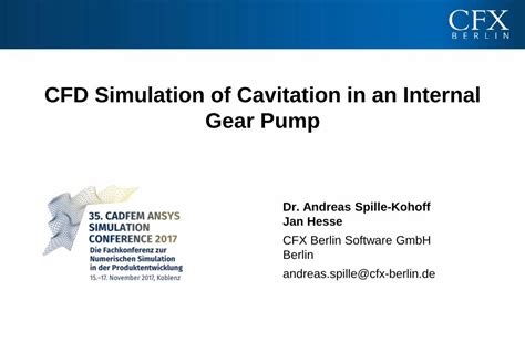 (PDF) CFD Simulation of Cavitation in an Internal Gear Pump · CFD ...