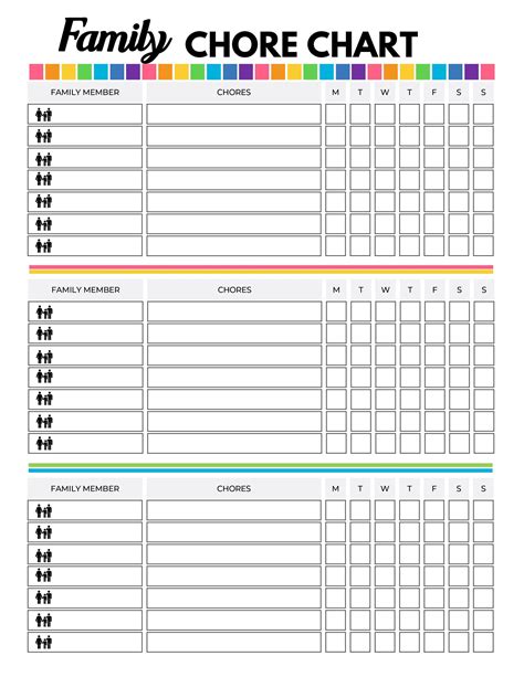 Family Chore Chart, PDF Instant Download, 8.5x11 - Etsy | Family chore ...