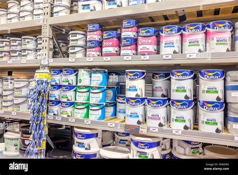 B & Q Paints Section Stock Photo - Alamy