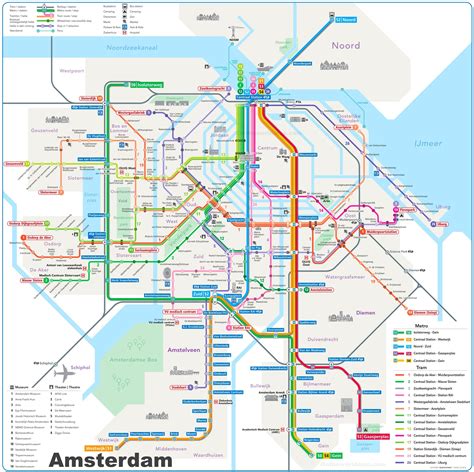 Amsterdam Metro and Tram Map - Ontheworldmap.com