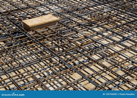 Reinforcement Bars of an RC Slab in a Construction Site Stock Image ...